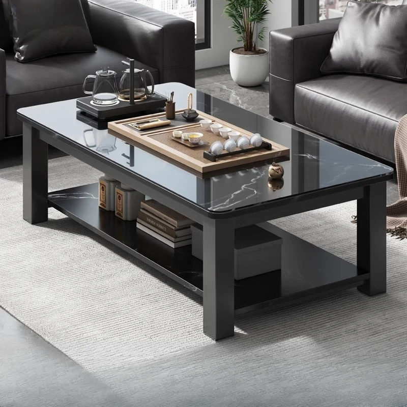 Coffee table living room household small apartment tea table tempered glass office tea table