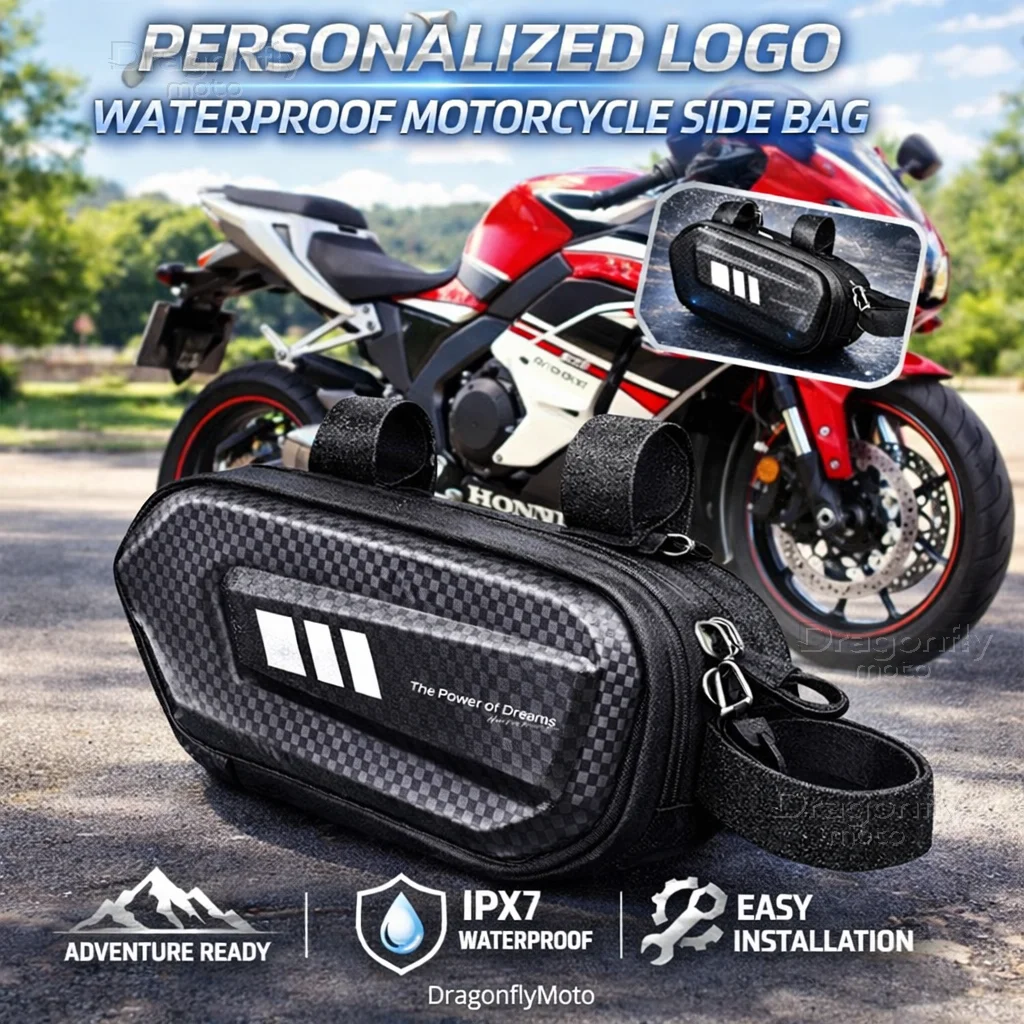 For Honda CBR 125R 954 600 F4i 650F 650R 1100XX 1000F Motorcycle Side Bag Personalized Logo Waterproof Hard Shell Saddlebag