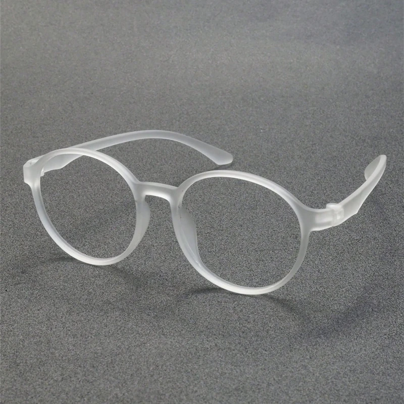 Men\'s TR90 Flexible Transparent Eyeglasses Frame Ultralight Fashion Retro Round Optical Prescription Glasses Women\'s 66016