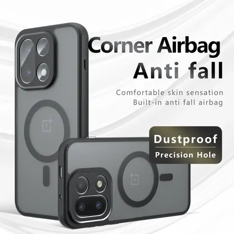 Parte posterior mate para Magsafe funda de carga inalámbrica magnética para OnePlus 15 13 12 T R NORD 5 4 1 + 15 5G funda de silicona suave a prueba de golpes