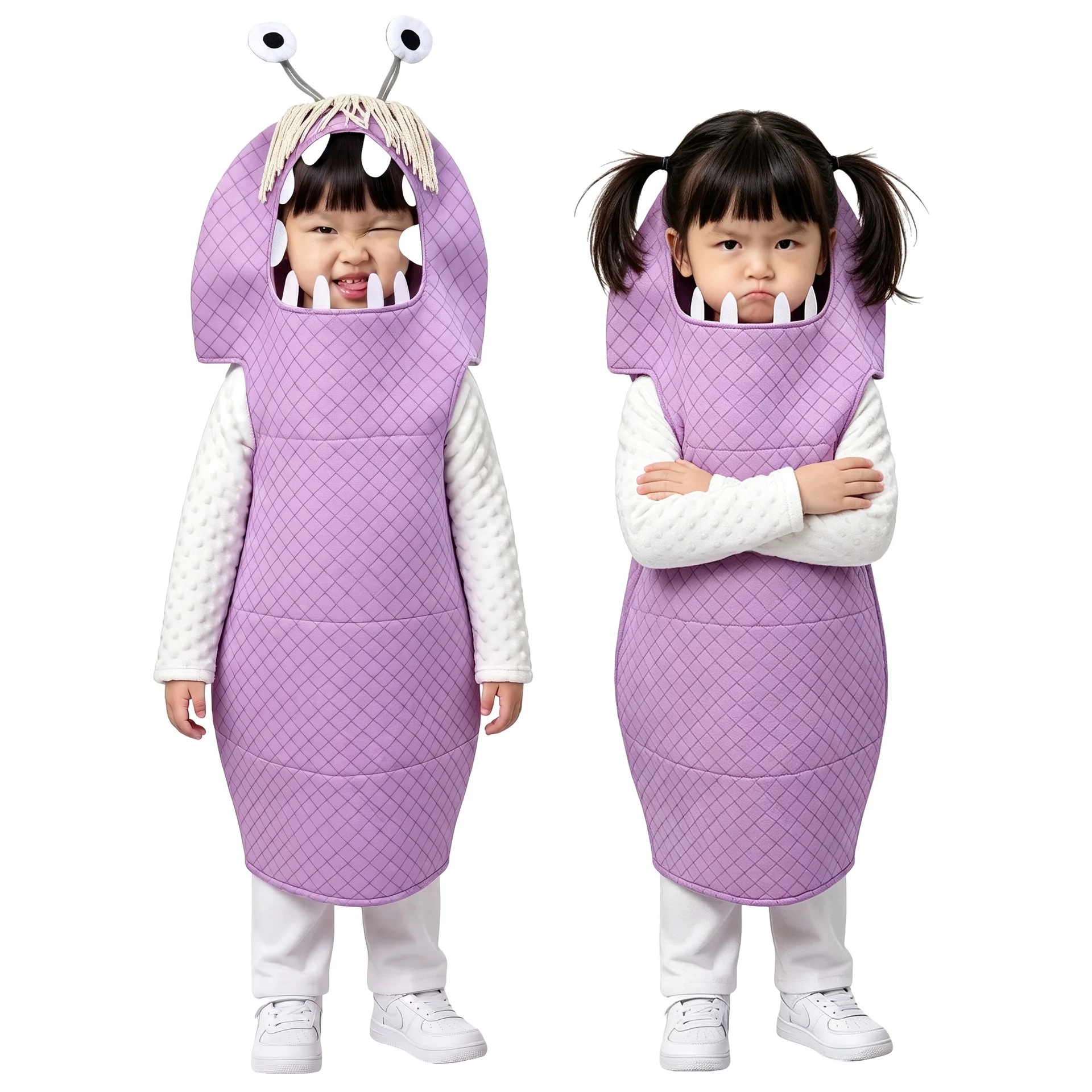 Disfraz de Boo para Niños - Divertido Disfraz de Personaje Morado, Monstruo para Halloween y Fiestas Temáticas