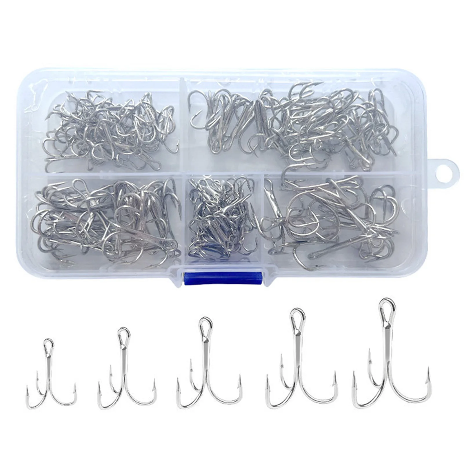 

120pcs 2-10# Fishing Hook Set High Carbon Steel Barbed Treble Hook For Carp Crucian Bighead Tilapia Sea Bass Bream Pike Fishhook