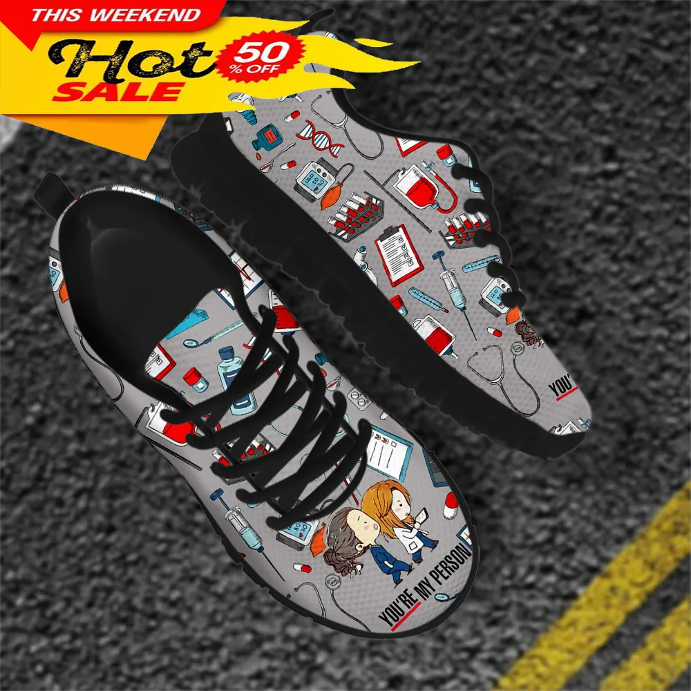 Grey's Anatomy You're My Person Brand Desing Women Mesh Sneakers Casual Mesh Medical Nurse Shoes Flats Zapatos Mujer