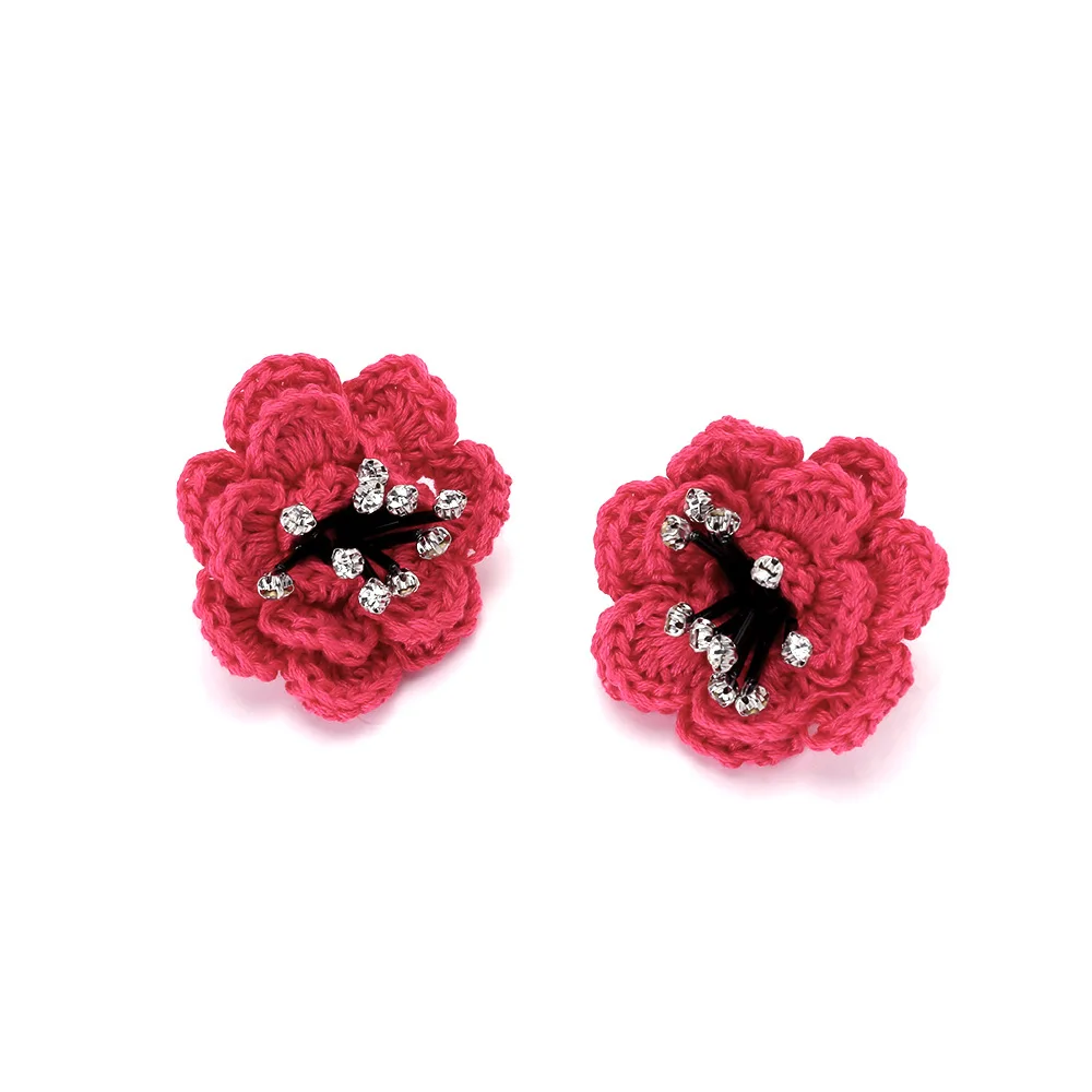 

ZAA Handmade Cotton Weave Flower Earrings for Women Personality Jewelry Gifts
