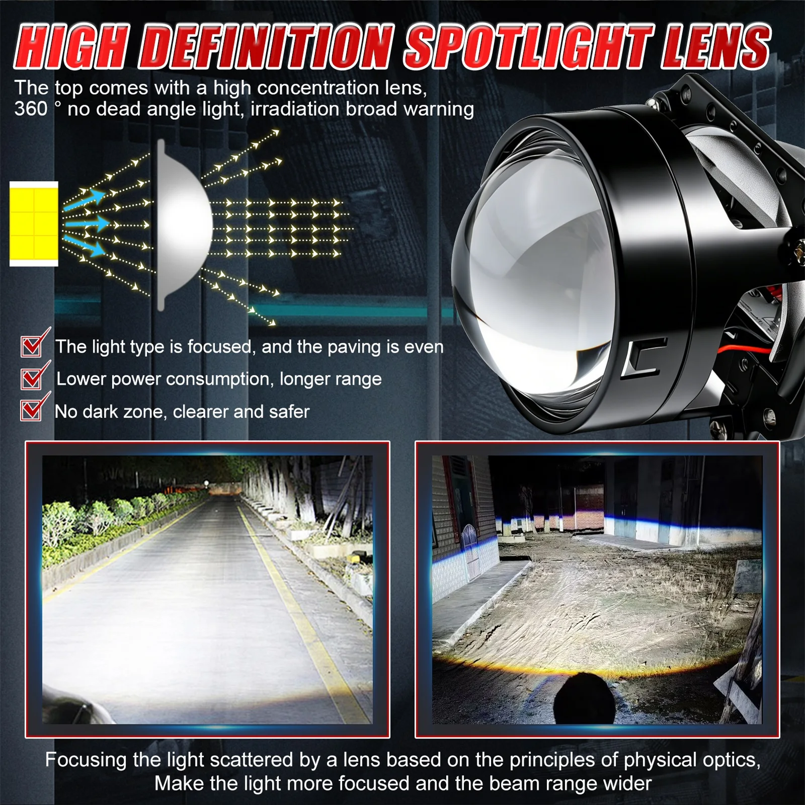 90W 2 PCS 2.5 Inch Bi Led Projector Lens Halo Lights H4 H7 9005 9006 Car Headlights Hella 3R G5 Angel Eyes High Low Beam LED