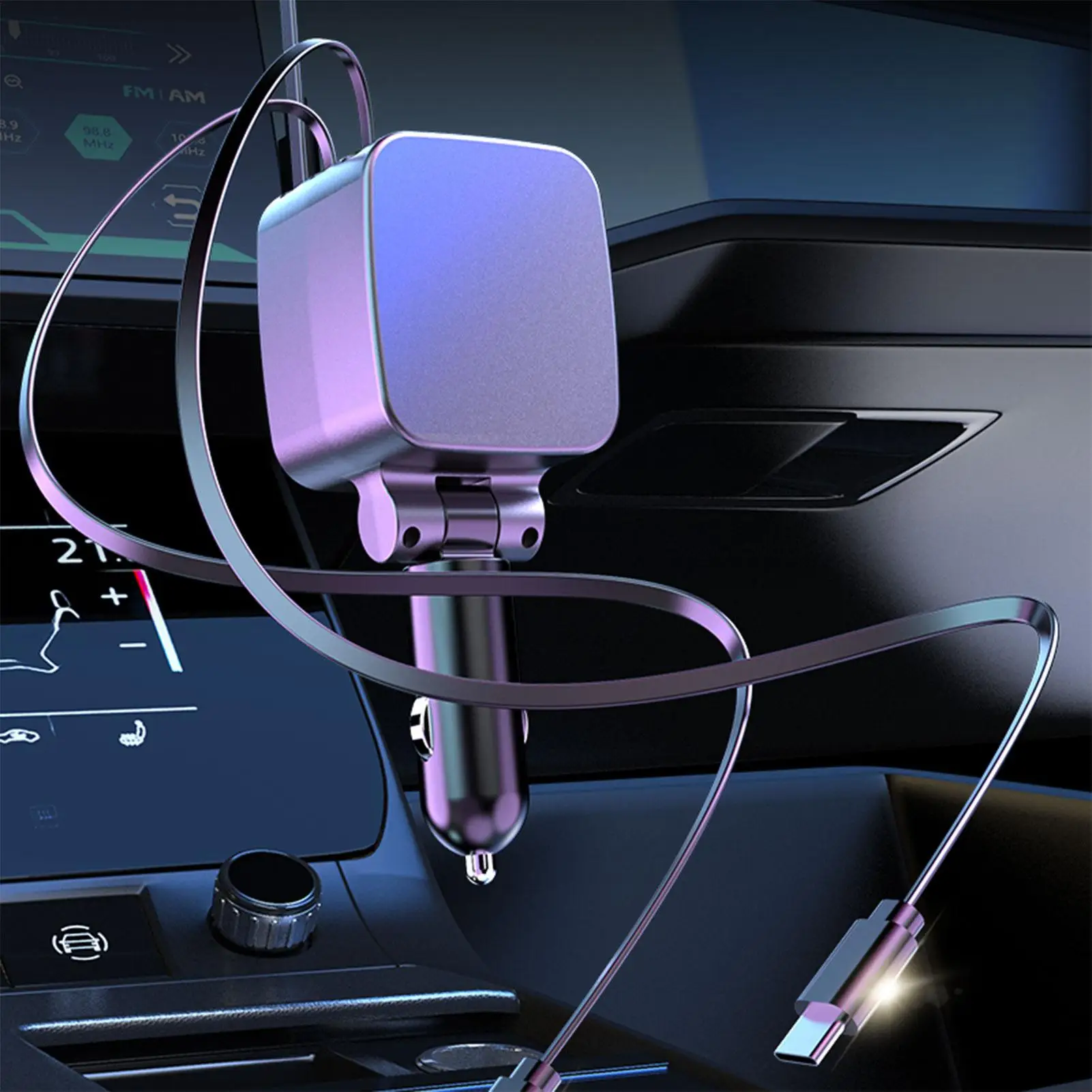 

Автомобильное зарядное устройство со звездным светом, 2 USB-порта, 18 Вт, быстрая зарядка, атмосферное освещение, автомобильные зарядные устройства для мобильных телефонов для ежедневных поездок на работу