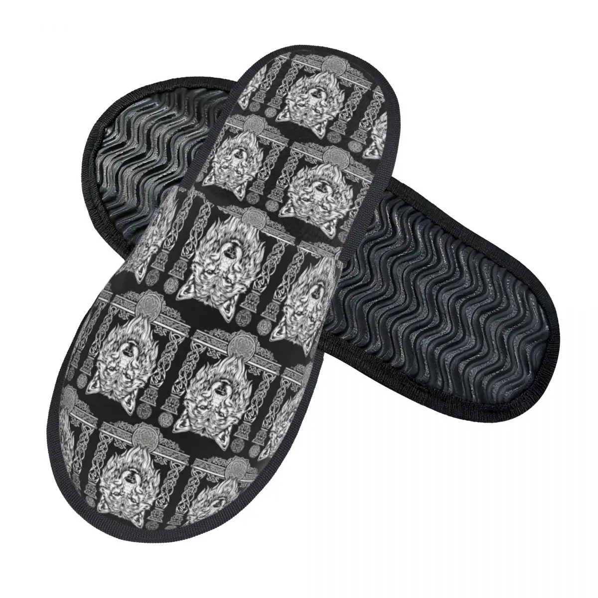 Custom Norse Nordic Viking Celtic Slippers Memory Foam Warm Soft Women House Slipper Bedroom Fluffy Shoes