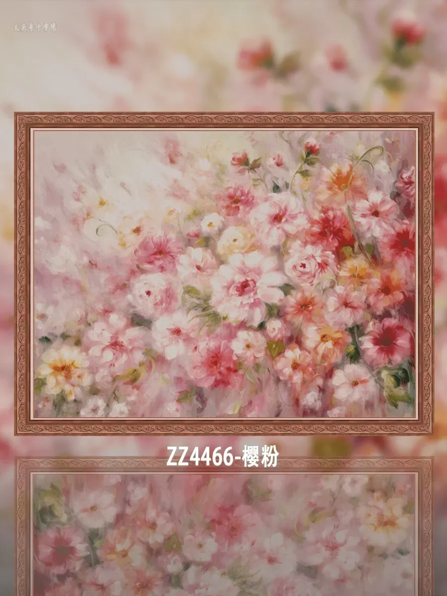 [ZZ4466-Sakura powder] Stamped Cross Stitch Kit 14CT 16CT Pre Printed Canvas Cotton Thread Embroidery Needlework Home Wall Decor