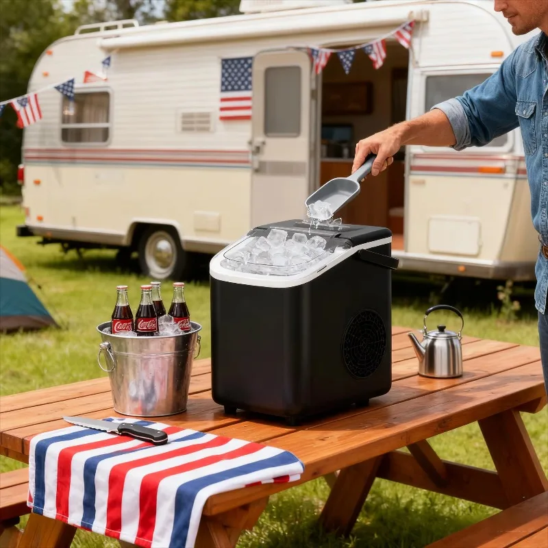 

Cheapest Bullet Ice Making Machine Black High Capacity Home Ice Maker Machine For Home Kitchen Office Bar Champing