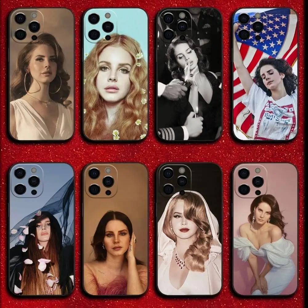 

L-Lana Singer Del Rey Phone Case For iPhone 17,16,15,14,13,12,11,Pro,Max,Plus,E,SE4,Air,Mini Black Cover
