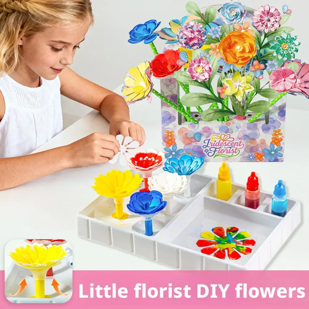 Magic Flower Art Kit For Girls – DIY Blooming Flower Craft Kit With Color Drop Science Experiment | Creative Art & Toy S4M9