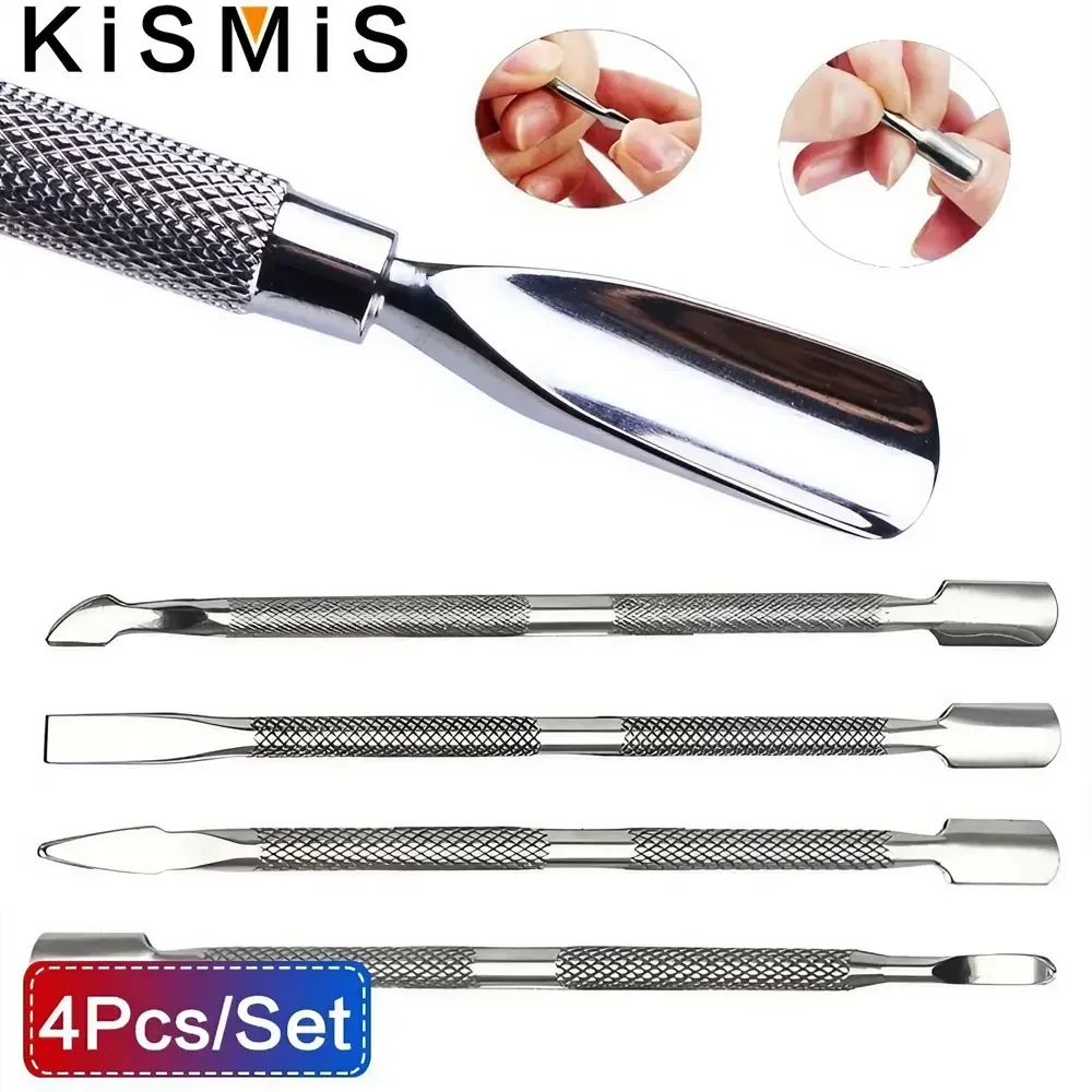 JJYY Double-ended Stainless Steel Cuticle Remover Spoon Trimmer Metal Double-sided Finger Dead Skin Push Nails