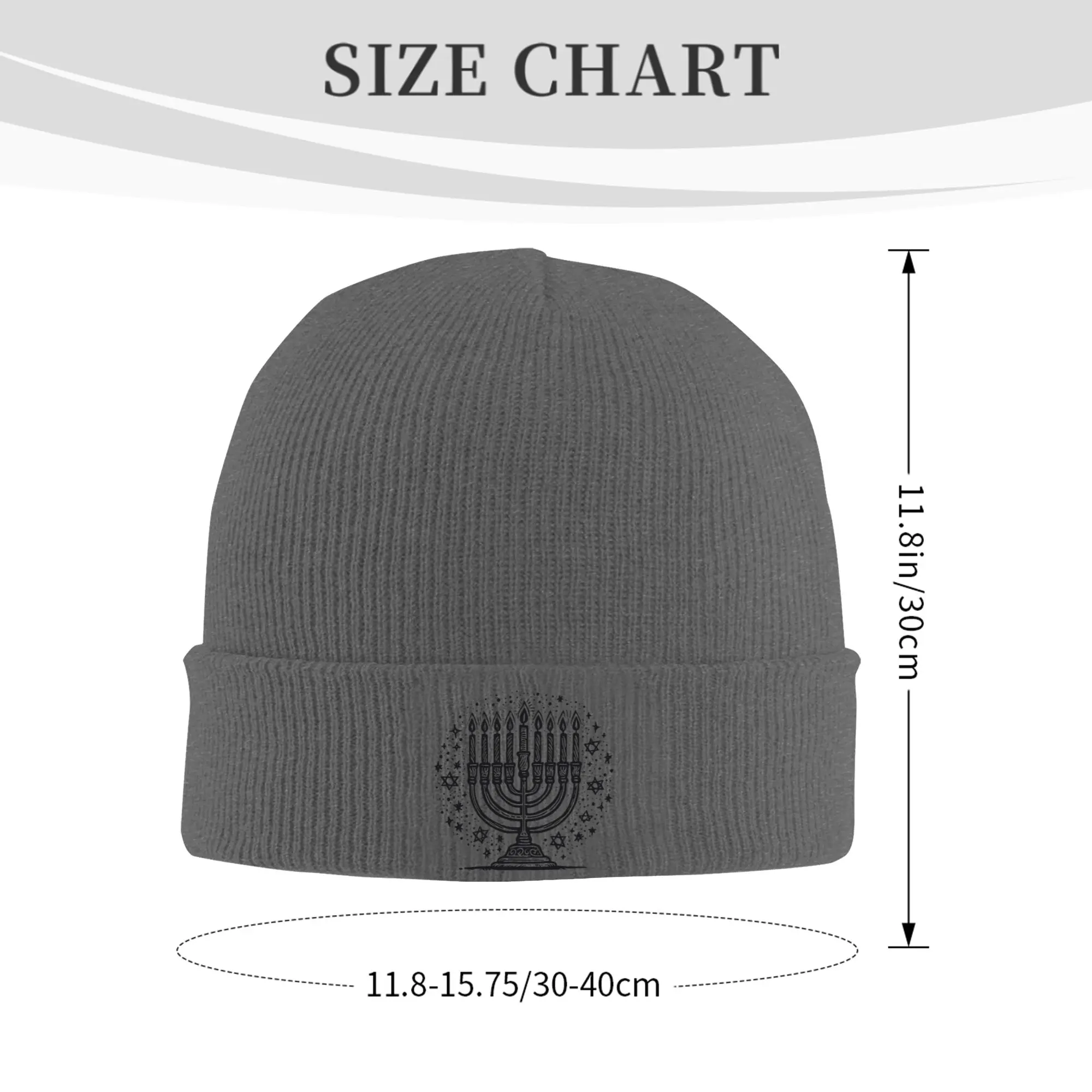 Hanukkah Chanukah Knitted Caps Women's Men's Skullies Beanies Autumn Winter Hat Acrylic Hanukkiah Warm Cap