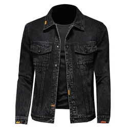 The Main Promotion of New Explosive Top Coat Spring and Autumn New Men's Trend with Popular Solid Color Denim Jacket Clothing