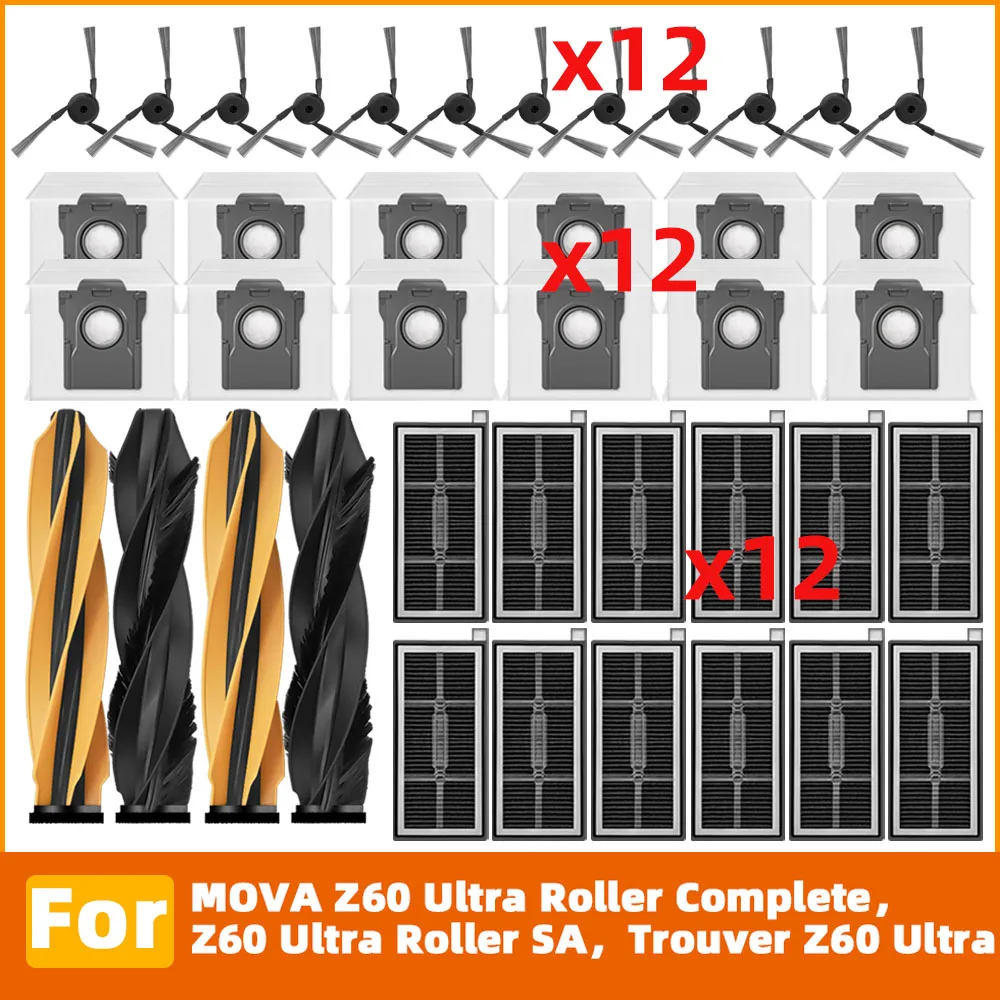 

Совместимо с MOVA Z60 Ultra Roller Complete / Z60 Ultra Roller SA / Trouver Z60 Ultra Запчасти Основная и боковая щётка Фильтр Мешок для пыли Аксессуары