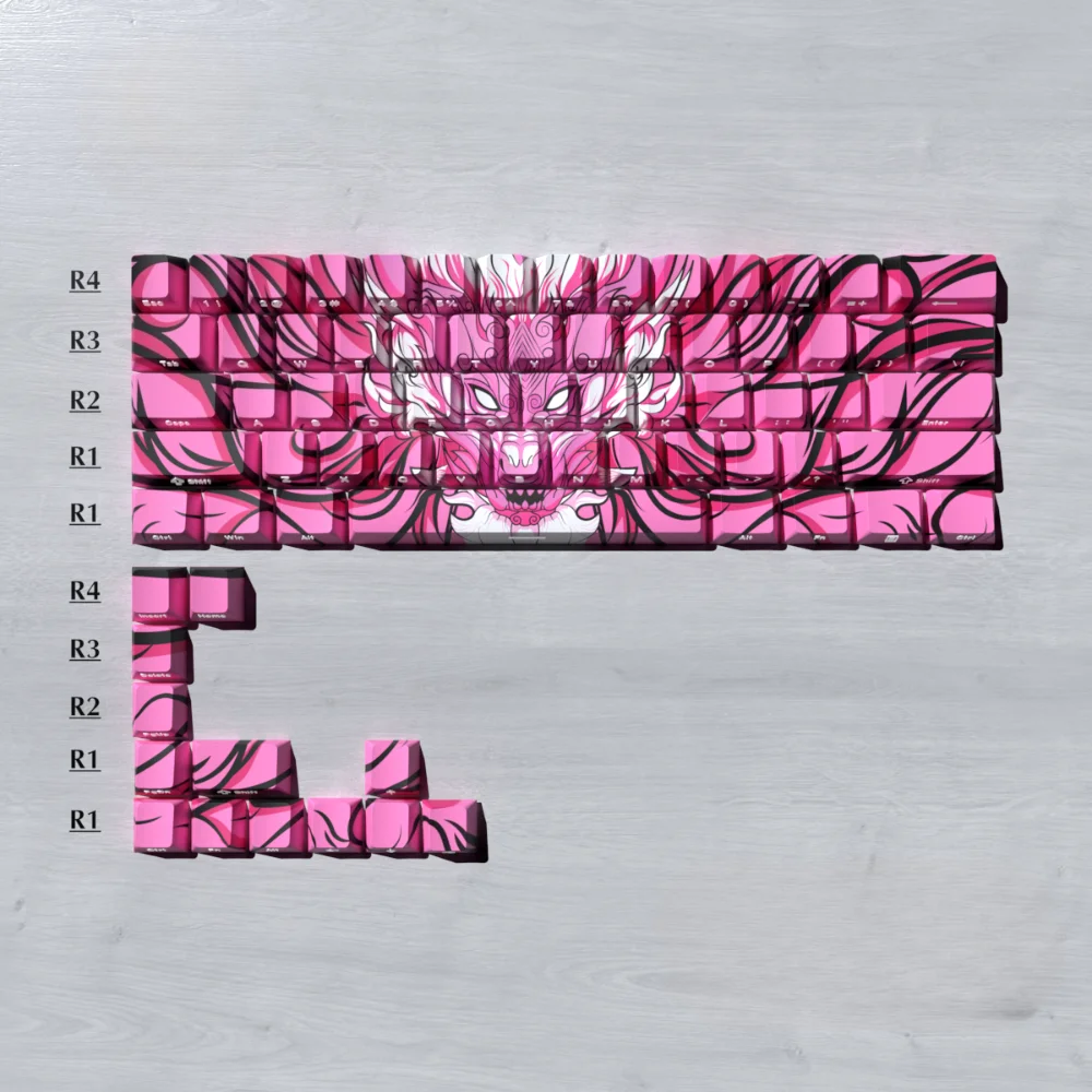 GEFENSI Orion 74 Key RGB Backlit Mechanical Keyboard Keycap Cherry PBT Semi Transparent Side Etching Compatible With MX Gaming C