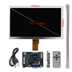 10,1 inch 1024*600 LCD-scherm LCD-monitorkit HDMI-compatibel VGA AV-driverbord voor banaan/oranje Pi Raspberry Pi PC