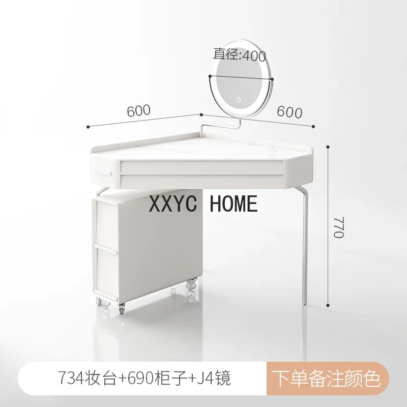 Комод из цельного дерева для спальни, поворотный уголок, простой 60 см, треугольная кремовая каменная плита, шкаф для хранения, мебель