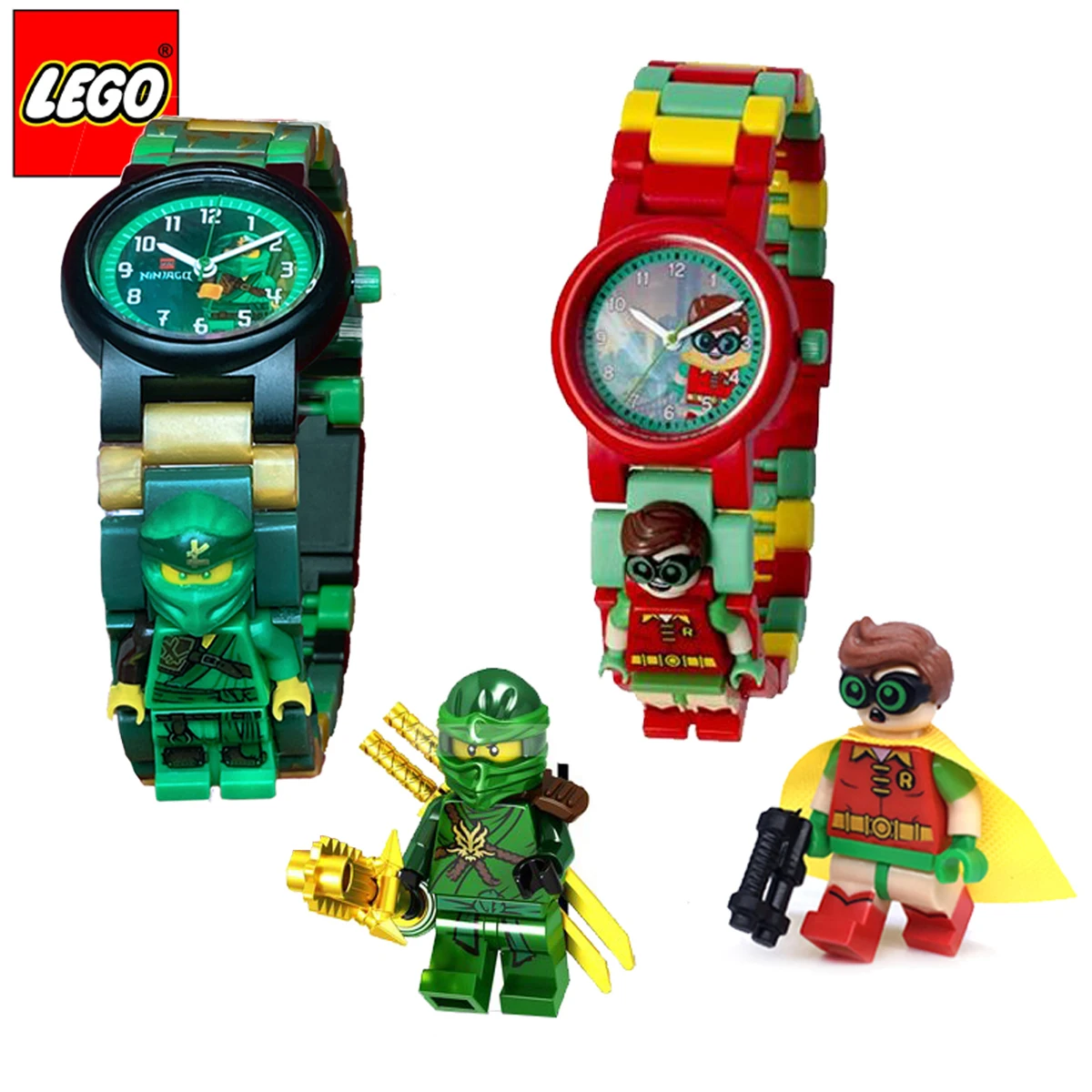 

LEGO Watch Toys Собранные строительные блоки Игрушки Полицейский Бэтмен Супермен Призрак Ниндзя Кай Ллойд для детей Детский подарок на день рождения