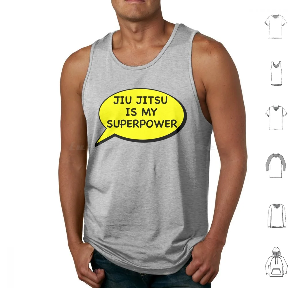 Jiu Jitsu Is My Superpower! Tank Tops Print Cotton Jiu Jitsu Bjj Brazilian Jiu Jitsu Jiu Jitsu Blue Belt Cool Funny Cool