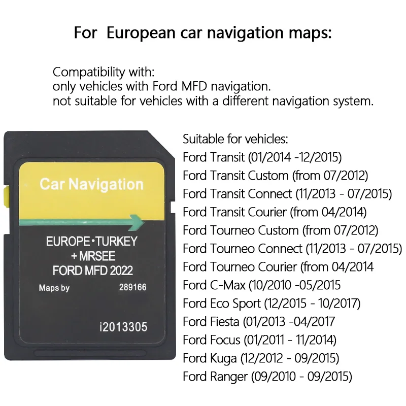 Ford MFD/Navigation SD Card Map 2022 Newest 16G Europe GPS Navigation Map/Car Satellite Navigation SD Card