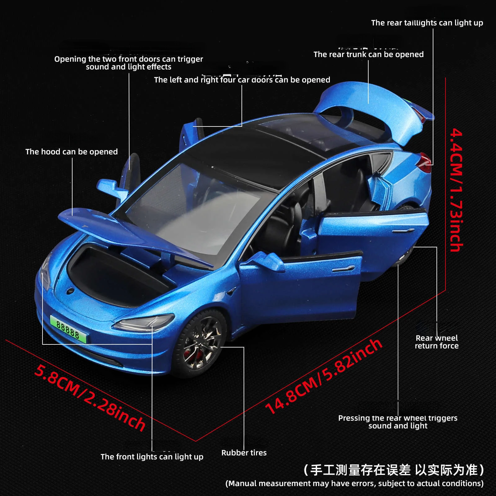 1:32 Tesla Model 3 Simulation Alloy Model Car Toy Diecasts Metal Casting Sound and Light Car Toys Vehicle A941