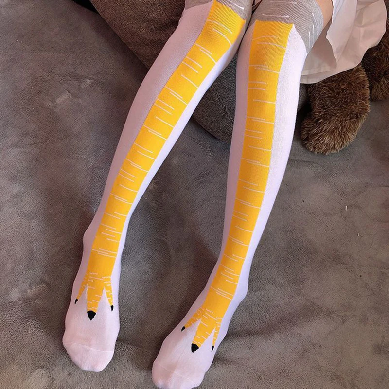 Seksowne Lolita kobieta pończochy stóp strusich skarpetki Halloween śmieszne stopy kurczaka długie skarpetki Kawaii zabawna osobowość skarpetki z motywem kreskówkowym — zdjęcie 4