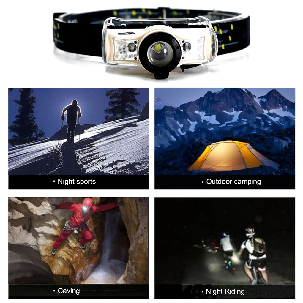 lamp Portable Adjustable 250lm USB Charging 5500K 1500mAh LED Torch Hiking Night Fishing Flashlights Lighting Tool