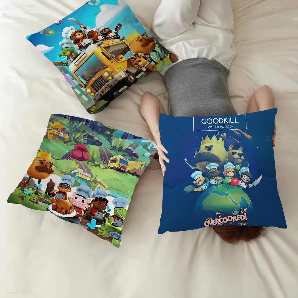 Multiplayer Co-op Game O-Overcooked Cushion Cover Pillowcase Upholstery Sofa Throw Pillow Home Decor Pillowcas