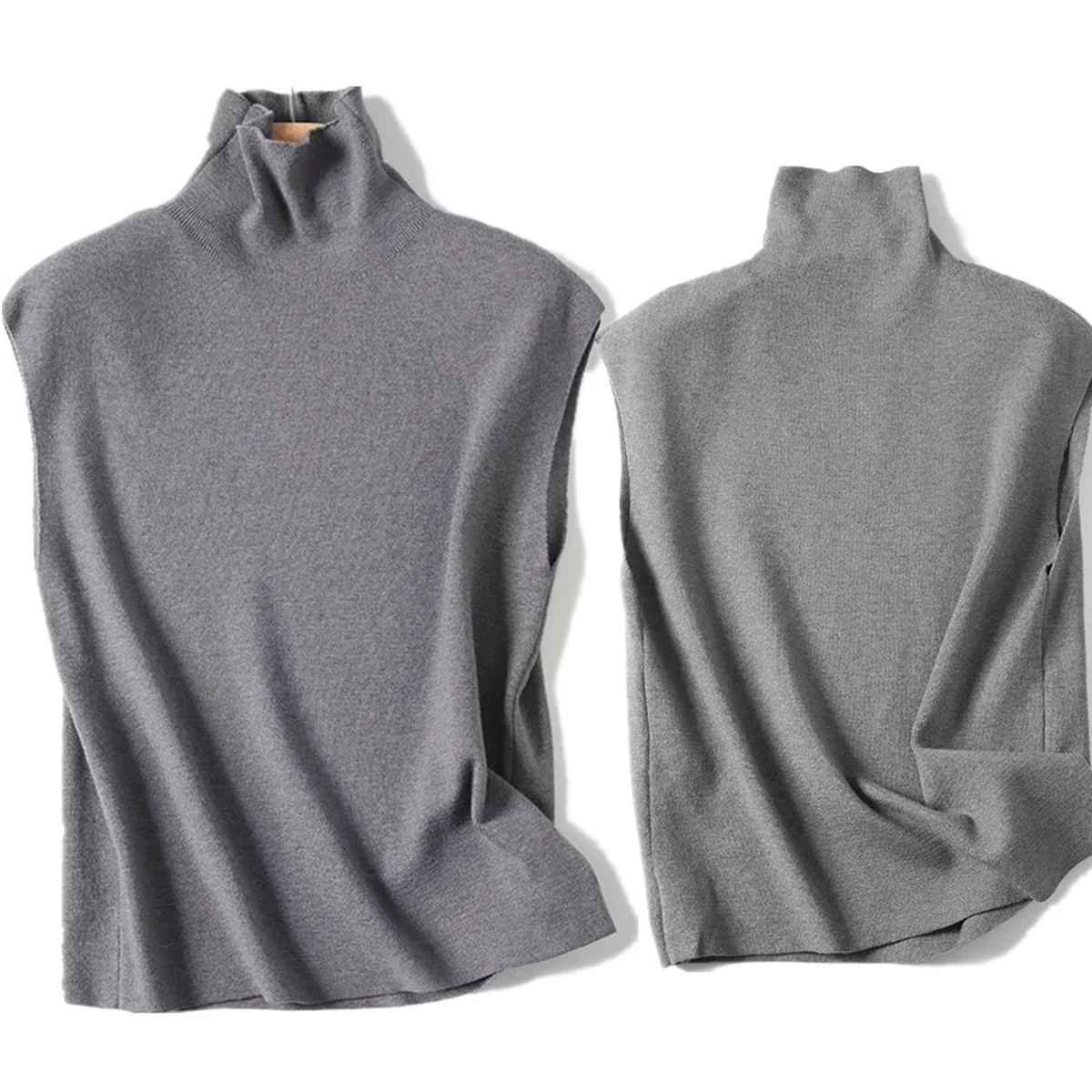 

Dave&Di женский свитер трикотаж женская одежда топы минималистичный академический серый свитер с воротником французский элегантный вязаный жилет