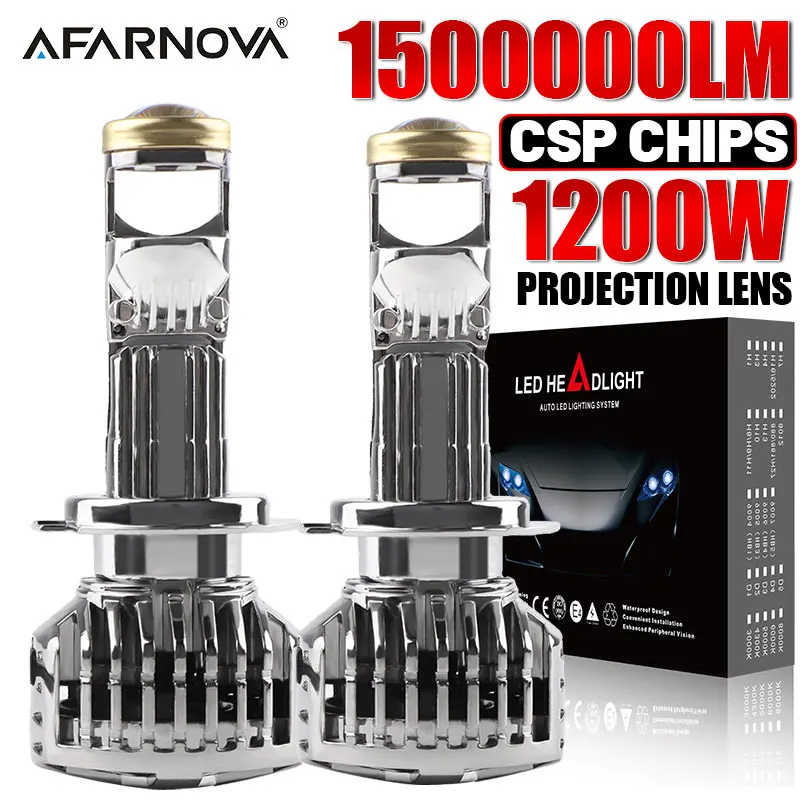

H7 Фара Мини-проектор Линза Автомобильная Лампа H8 H9 H11 9006 Hb4 Canbus 1200W 1500000Lm Turbo 6000K Фара Для Plug Play Лампы