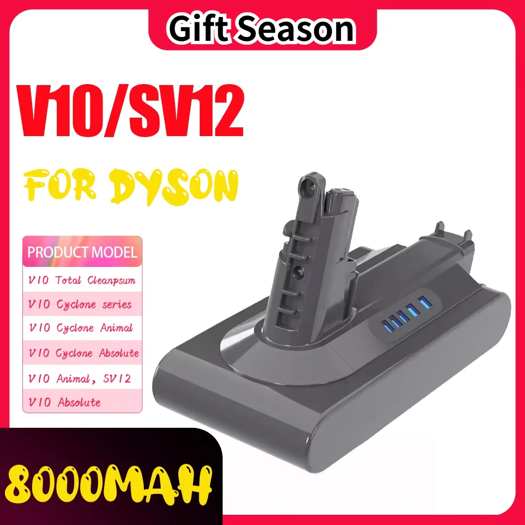 For Dyson 8000mAh BatteryV6 V7 V8 V10 V11 Replace Battery DC58 DC59 DC61 DC62 DC72 DC74 SV11 SV10 SV12 SV14 SV15 Li ion Battery