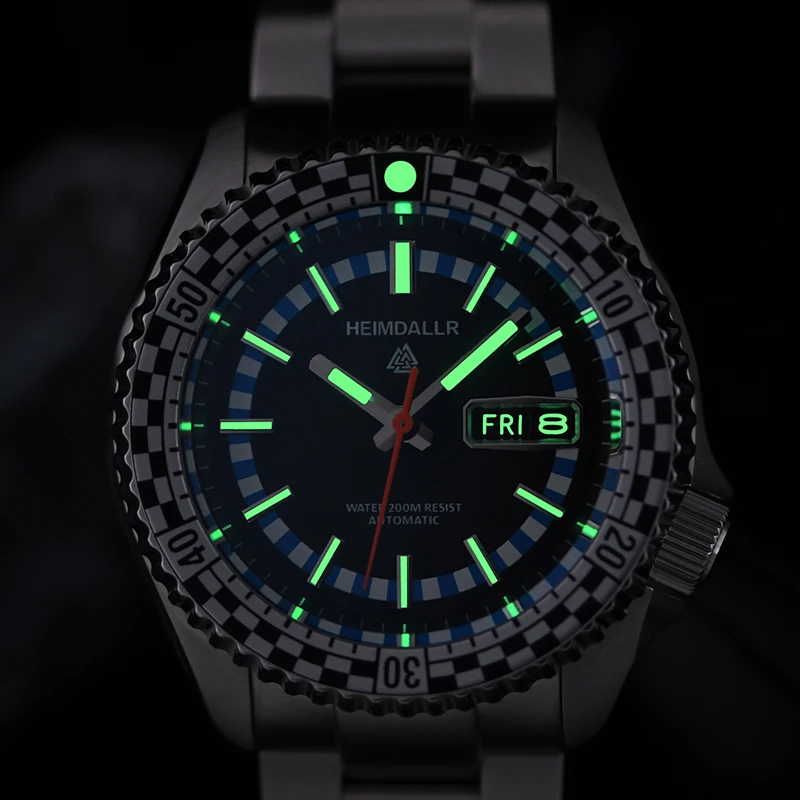 ساعات غواص رجالي HEIMDALLR H6 مرآة الياقوت 200 متر مقاومة للماء مضيئة NH36 ساعات رجالية ميكانيكية أوتوماتيكية من الفولاذ