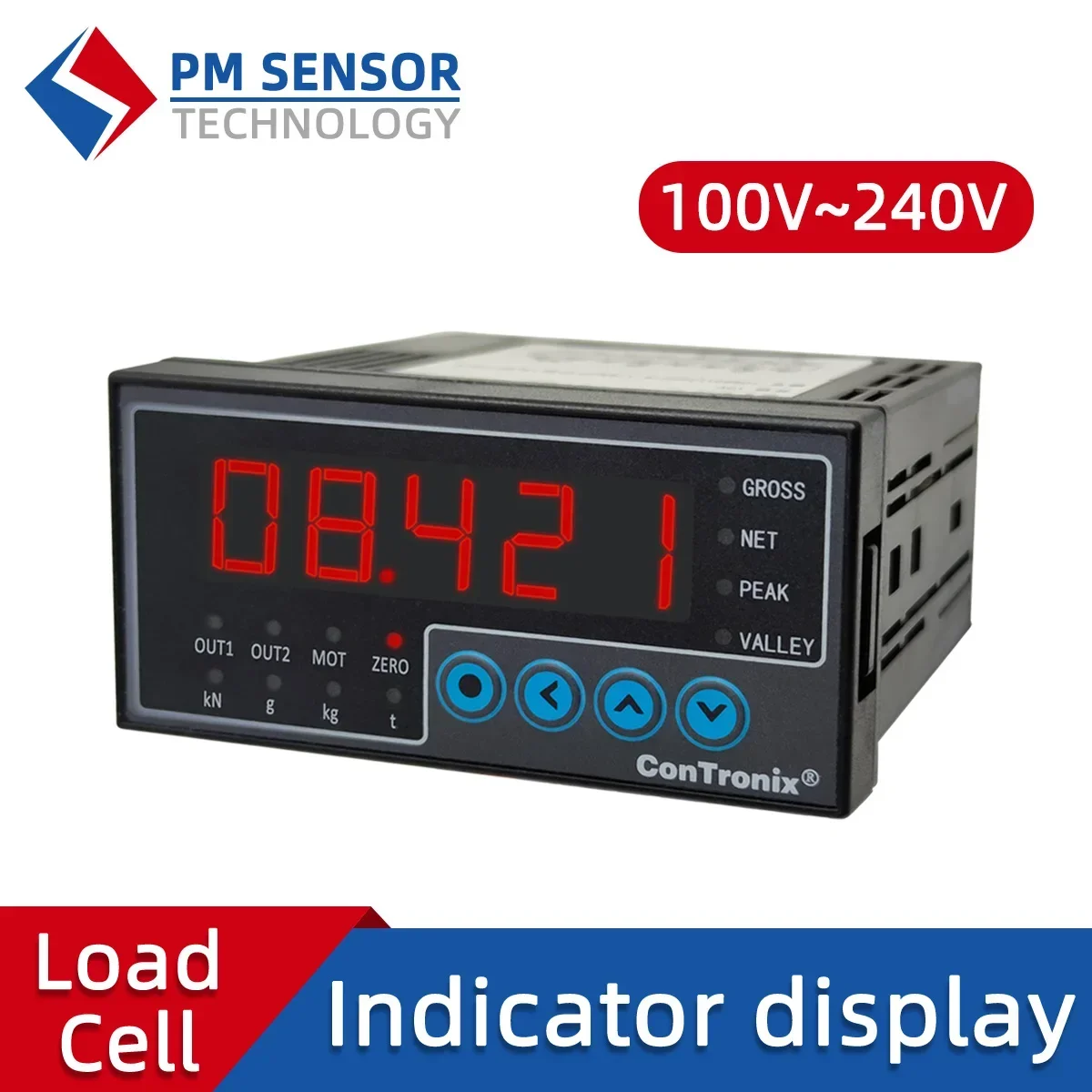 96x48 Load Cell Indicator 2 Way Output Instrument Weighing Digital Display Load Cell S Type Weight Sensor 100V to 240V