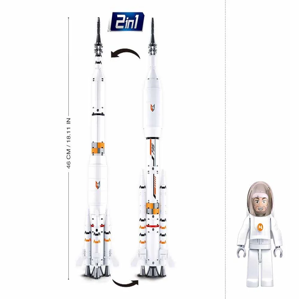 Sluban Building Block Toys Saturn/Long March Rocket 167PCS Model Bricks B0735 Compatbile With Leading Brands Construction Kits