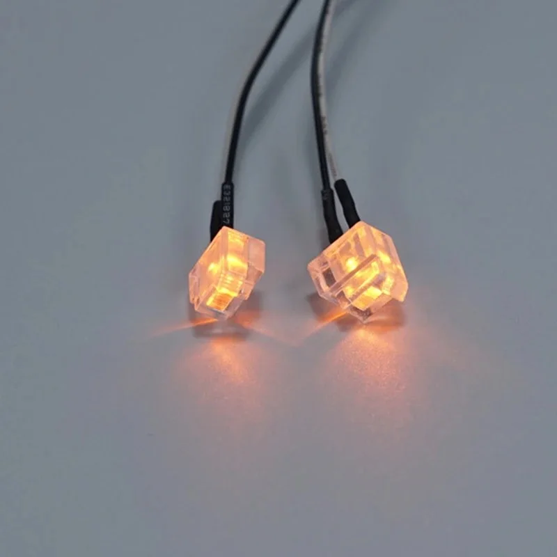 RC 1/14 1 Pair Foot Pedal Turn Signal Lights for Tamiya Hydraulic Excavator Loader Dump Truck for MAN VOLVO Tipper DIY Parts