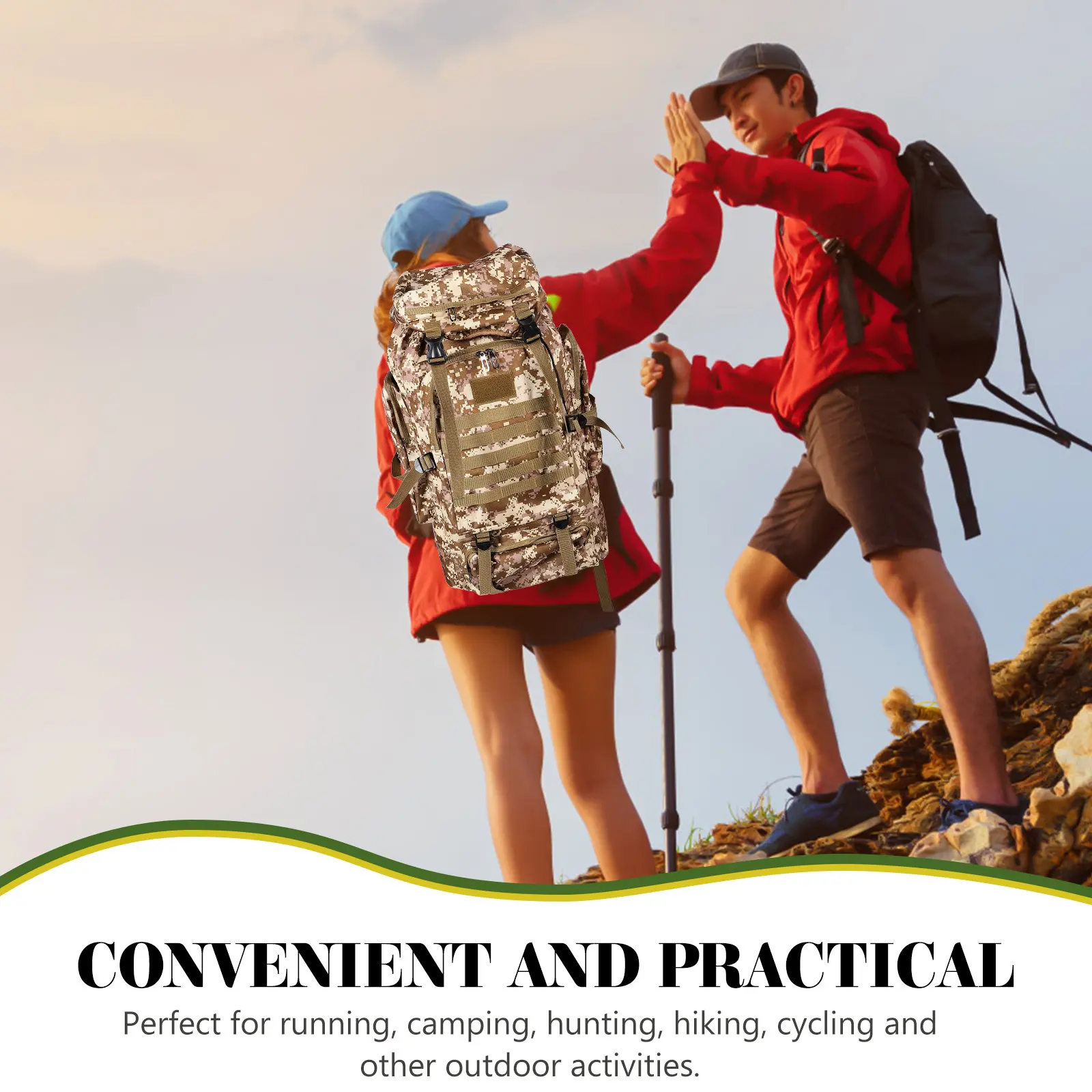 

Водонепроницаемый рюкзак для активного отдыха, большой вместимости, для кемпинга, походов, путешествий, с множеством карманов, портативный, для мужчин и женщин, регулируемый