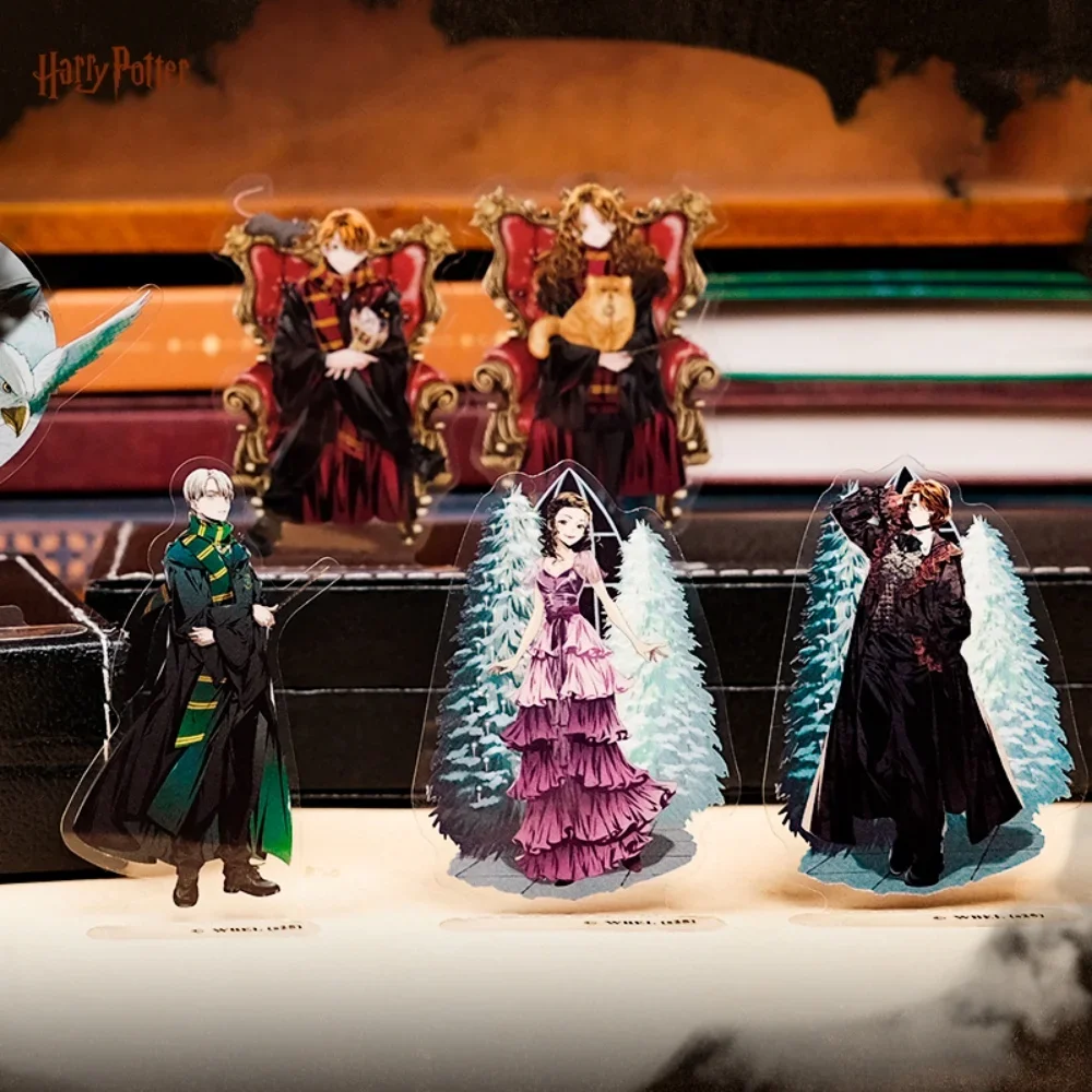 مجموعة ملصقات كرتونية مقاومة للماء من هاري بوتر، شخصيات سحرية شفافة ثلاثية الأبعاد، ملصقات لافتة واقفة، ألعاب الفتيات