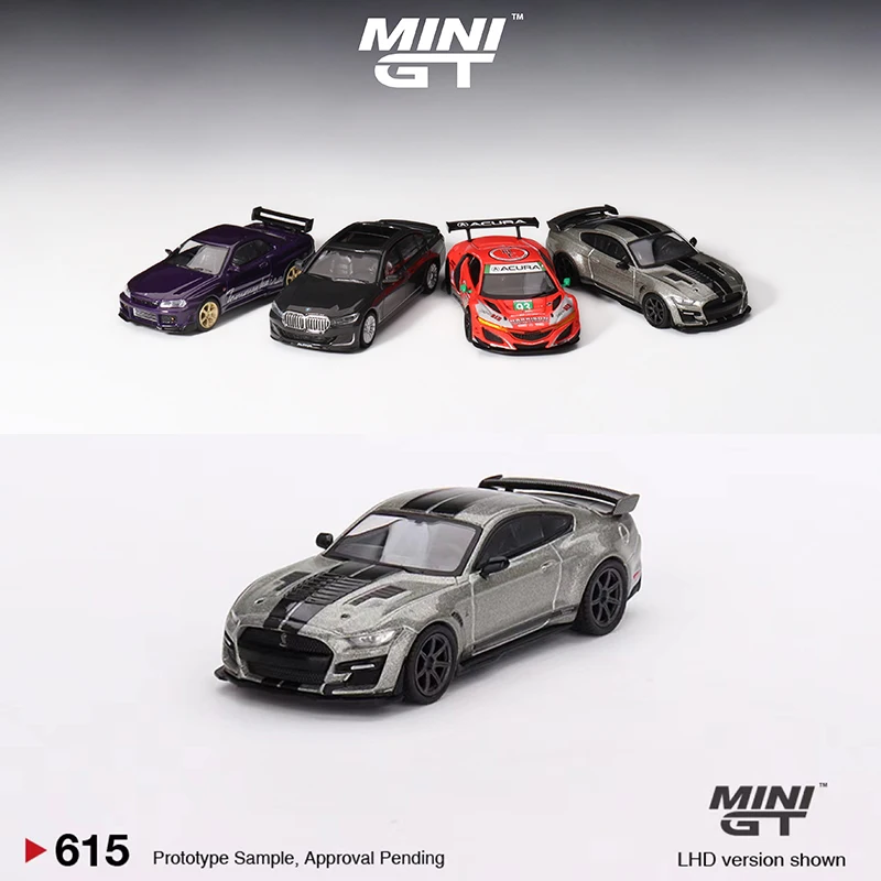 

Mini GT 1:64 Model Car Shelby GT500 Widebody Alloy Die-cast Sport Vehicle # 615_Gray Metallic