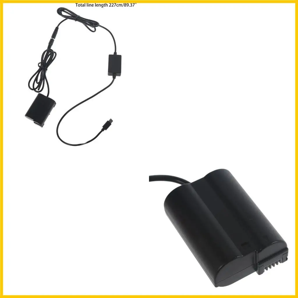 USB Type-C Cable to EN-EL15 Dummy Battery for  D7000 D7100 D7200 D7500