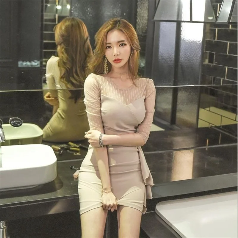 Clothing Mini Short Female Dresses 2024 Mesh Prom Sensual Sexy Evening Party Women's Dress Hot Y2k New In Features Harajuku X Xl