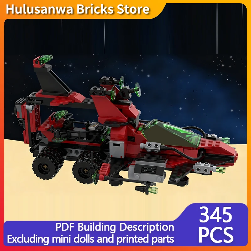 

Космический корабль с колесами, модель MOC, строительные кирпичи, военное оборудование, модульные технологии, подарки, праздник, сборка, детские игрушки, костюм