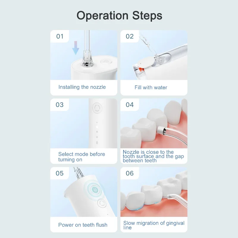 Xiaomi Mijia الكهربائية عن طريق الفم الري F300 الأسنان المياه النفاثة المحمولة قوية اختيار جهاز تنظيف الأسنان تبييض الأسنان الأنظف الفم الأنظف #6