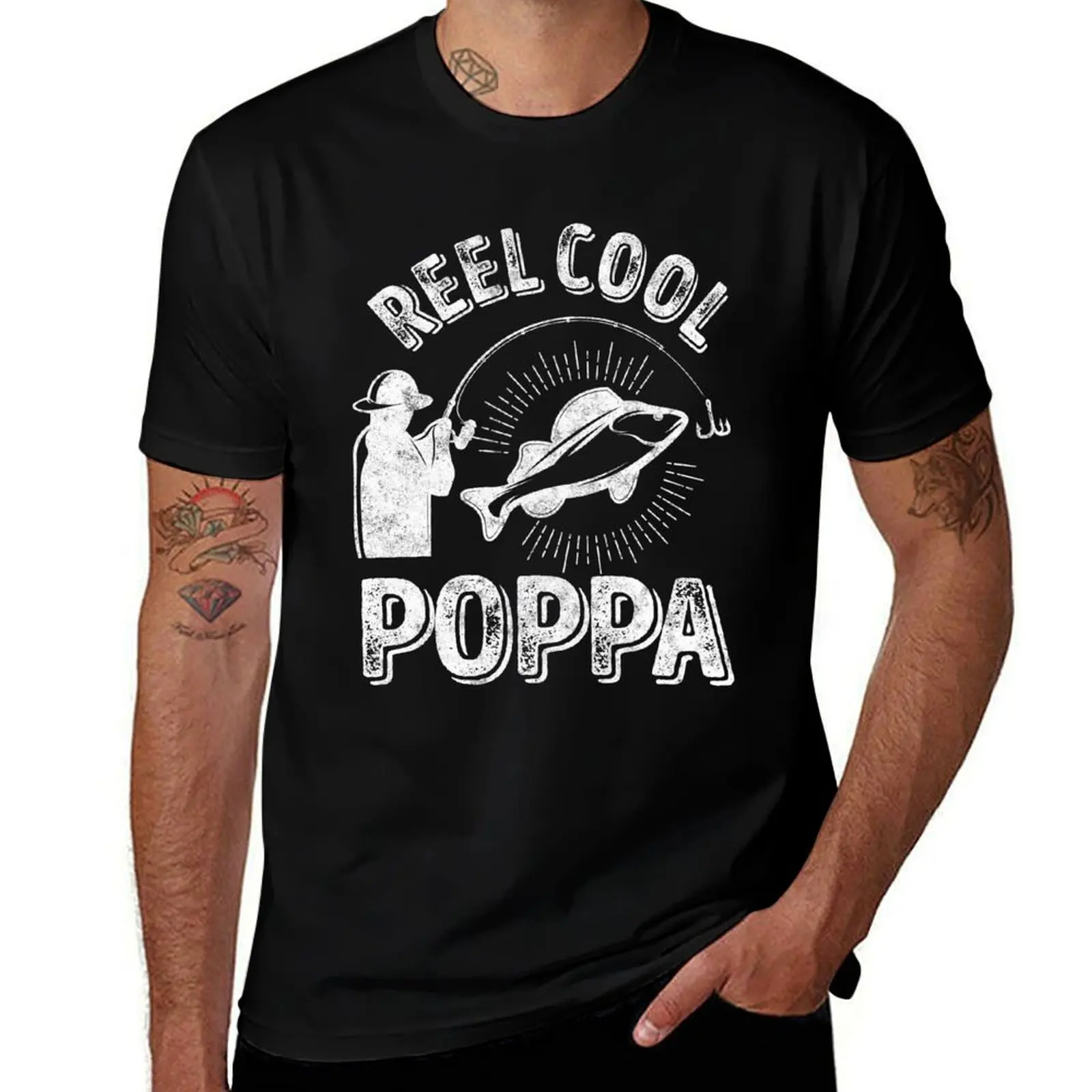 Reel Cool Poppa Shirt Fisherman Christmas Gift Father's Day T-Shirt graphic t shirts mens t shirts