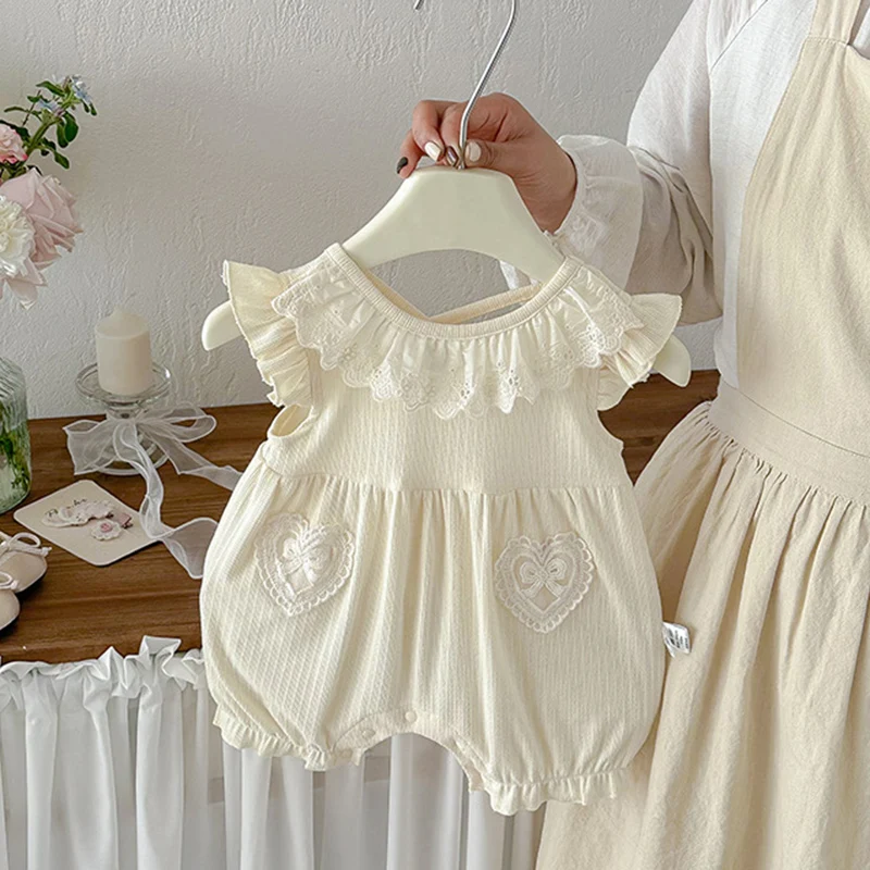 2026 New Summer 0-24M Children Clothes Newborn Baby Girl Romper Sleeveless cotton solid color Toddler Baby Girls Jumpsuit
