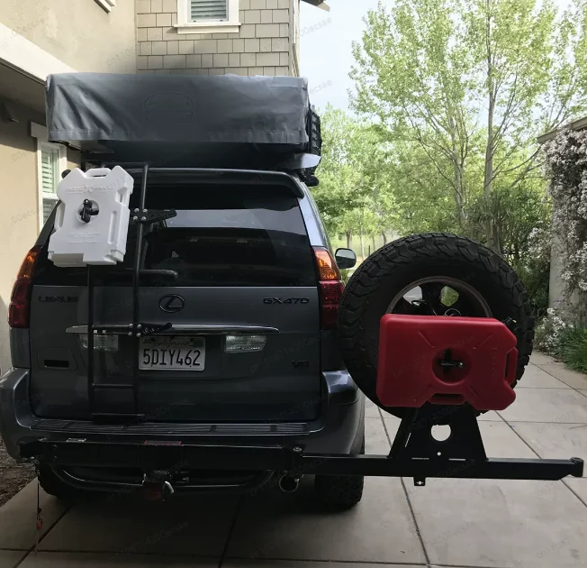 Spare Tire Mount Tow Bar Universal Square Mouth Receiver with License Plate Frame