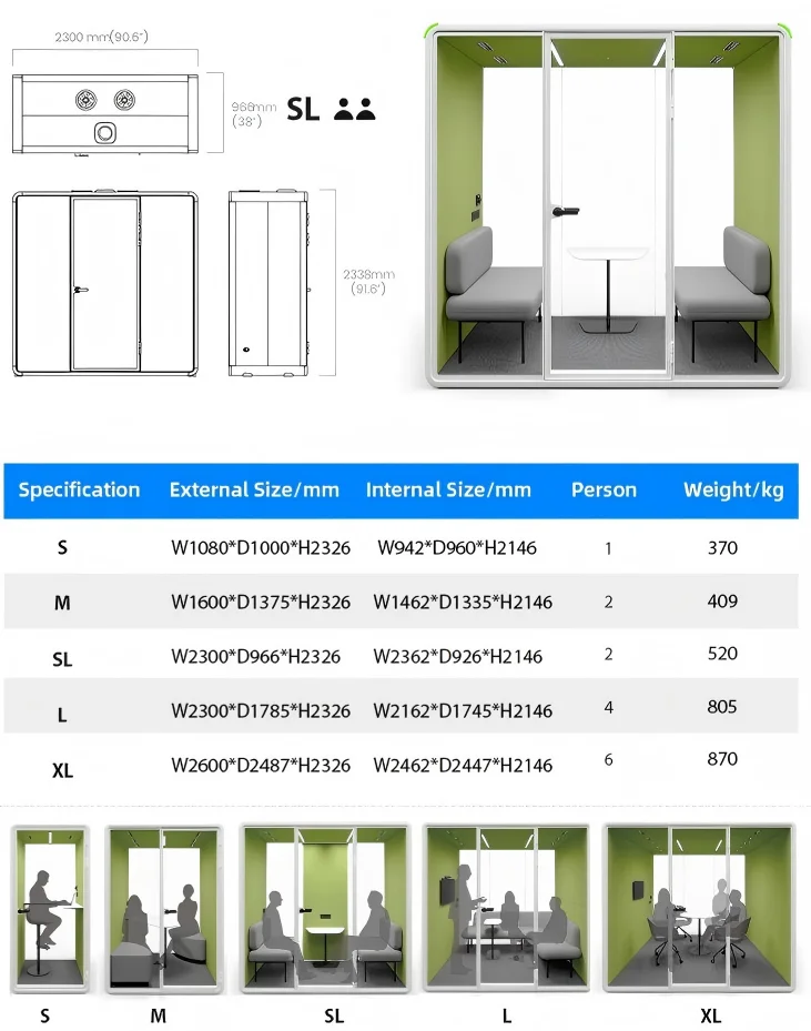 Slumber Sleep Silent Soundproof Modular Rest Indoor Emergency Pod for Staff Rest and Relaxation