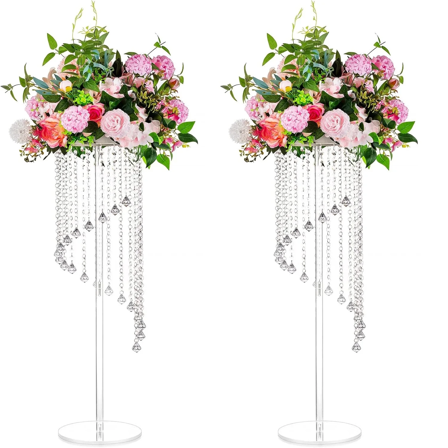 

2/10 Pcs Acrylic Wedding Centerpieces Decoration Flower Vase, Centerpiece Flower Stands Elegant Crystal Stand Party Tables Decor