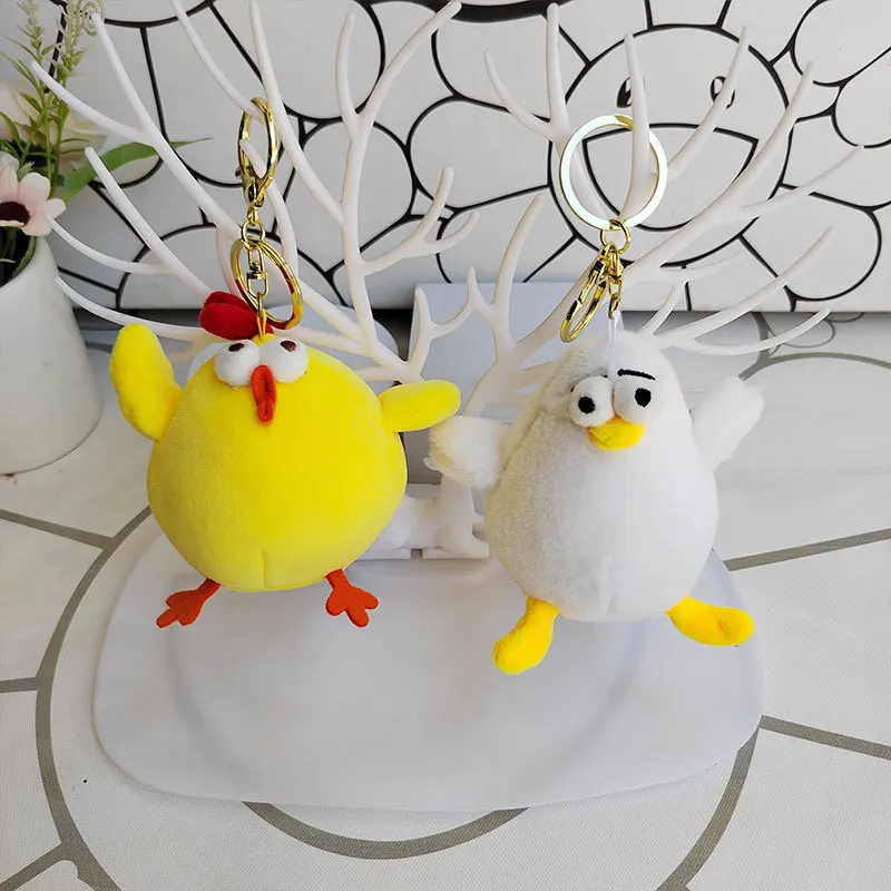 new cute Trendy Cartoon Fat Chicken plush soft doll pendant Expressive funny  Creative  darling keychain  fashione couple gift