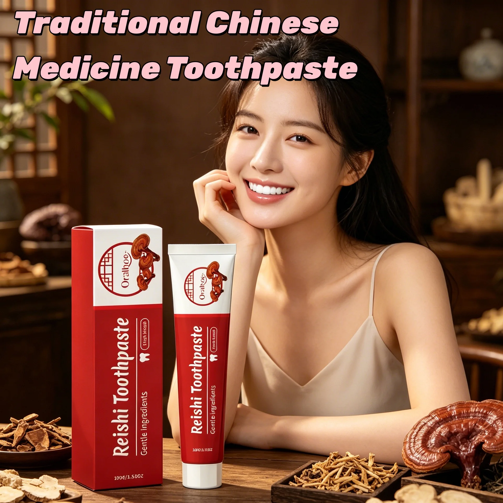 Teeth Whitening Paste - Lingzhi Herbal Toothpaste Teeth Whitening Remove